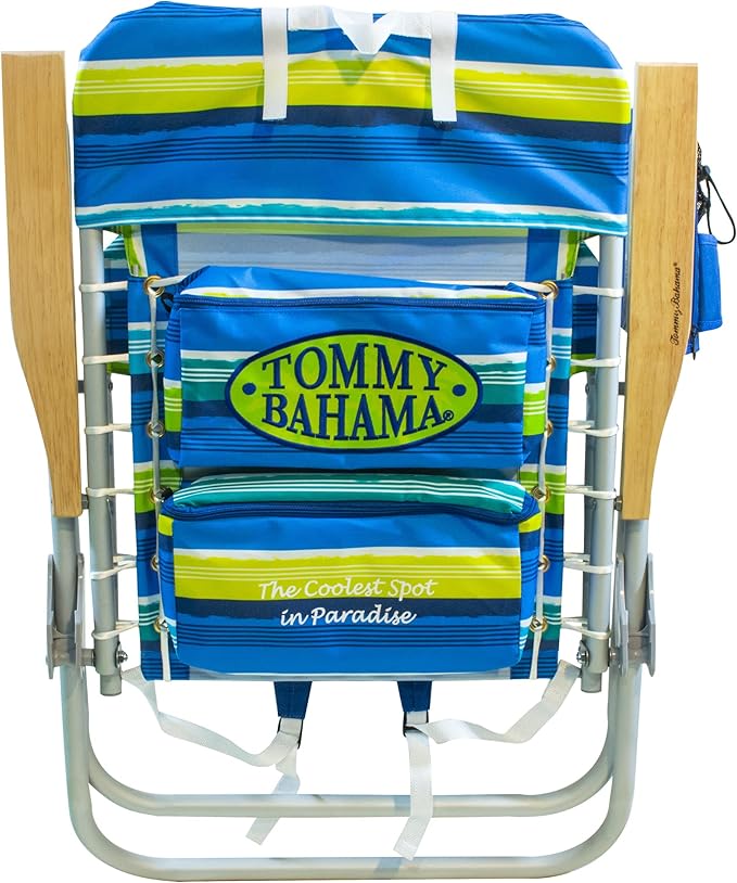Tommy Bahama Hi-Boy 17 Seat Height 4-Position Lace-Up Suspension Folding Beach Backpack Chair