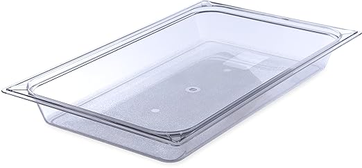 Carlisle FoodService Products Storplus Full-Size Plastic Food Pan for Catering Buffets and Restaurants Polycarbonate 2.5 Inches Deep Clear