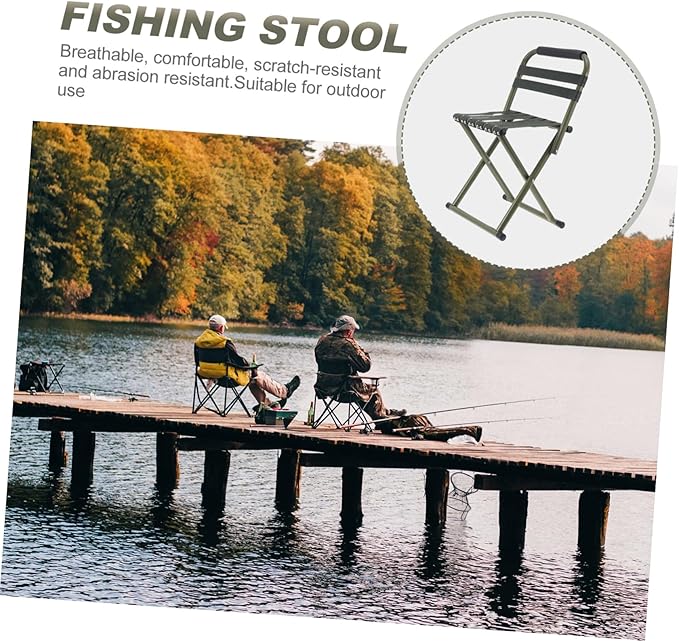 Happyyami 1pc Portable Foldable Fishing Stool Lightweight Camping Chair for Outdoor Activities Non- Support Easy to Carry for Picnics and Hiking Green Color