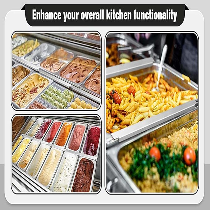 8 Piece Commercial Food Service Adapter Rod Corrosions Metal Buffets Table Food Divider Brackets Stainless Steel Refrigerator Shelf Dividers