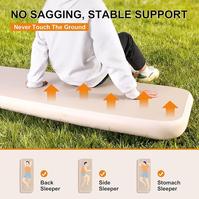 TOBTOS High-Support Camping Sleeping Pad 3 Thick Anti-Sag Design for Stable Support Inflatable Mattress with Manual Pump for Camping Hiking &amp Home