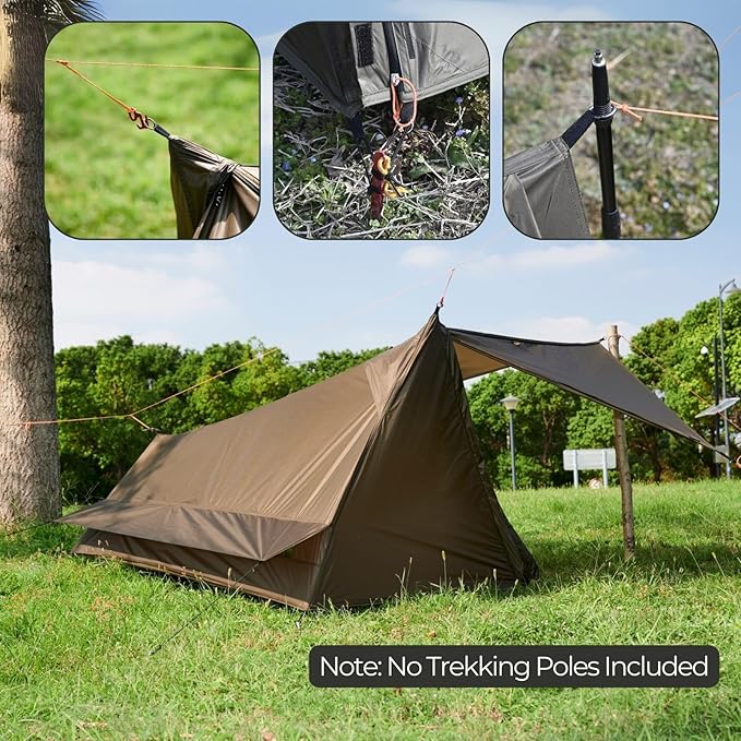 onewind Ultralight One Person Bivy Tent Backpacking Tent for Single Person Waterproof Silnylon Lightweight for Camping Backpacking Hiking NO Trekking Pole