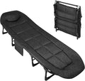 TrailBlaze 75'' Camping Cot for Adults with Cushion and Pillow Portable Folding Bed for Sleeping Lightweight Tent Cot with Carry Bag Supports 500 Lbs for Patio Beach Indoor Outdoor