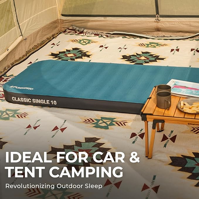 FUNDANGO Camping Self-Inflating Sleeping Pad Single Twin Size air Foam Mattress Cot with Pump Sack for Tents Car Van Outdoor Home