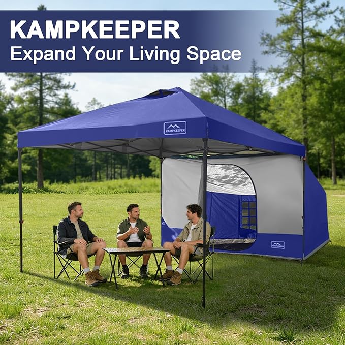KAMPKEEPER 2 Person Canopy Side Tent Camping Tent for 10x10 Canopies Easy Up Cube Tents Gazebo Room with Mesh Window for Camping Storage Events(Canopy Not Included)