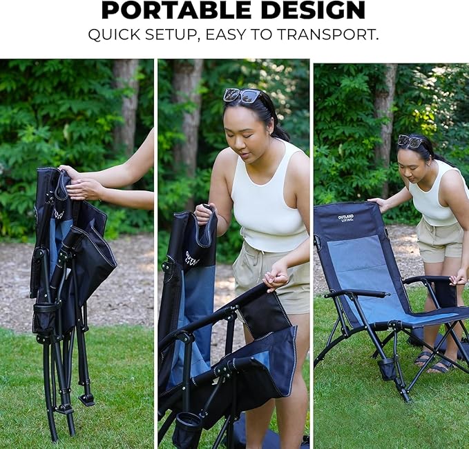 Outland Living Folding Camping Chair – Lightweight Durable Chair for Outdoor Comfort and Portability | Easy Setup Weather-Resistant Materials Perfect for Camping Hiking and Travel