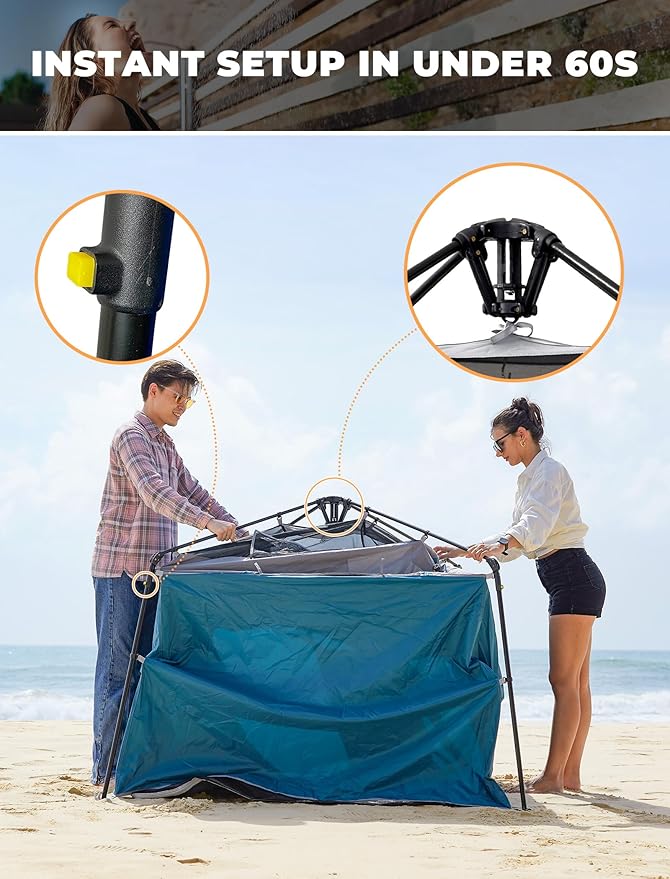 KingCamp Instant Shower Tent Portable Superior Stable Privacy Shelter Large Room Outdoor Toilet Tent with Floor for Beach Camping &amp Hiking Setup in Under 60s