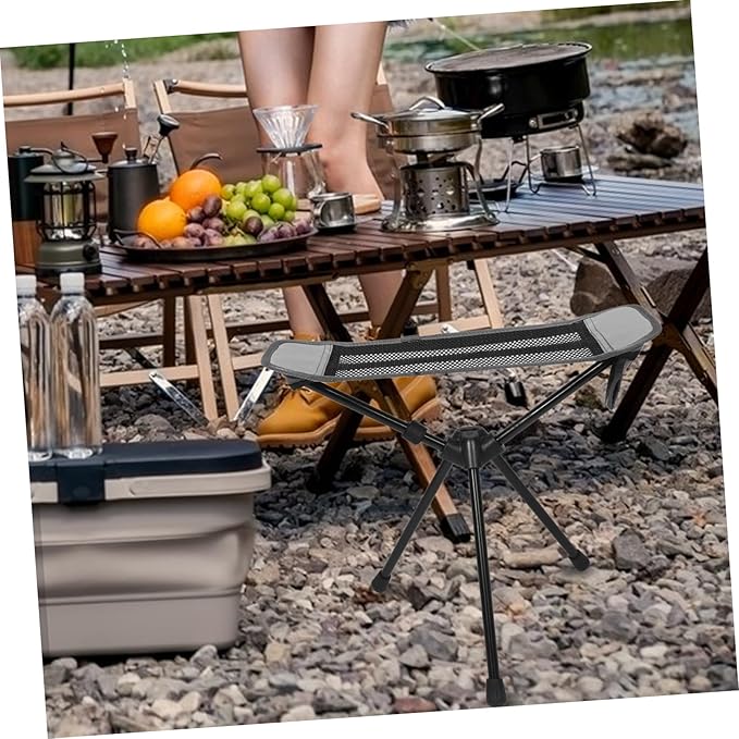 BESTonZON Folding Camp Chair Portable Small Camping Foot Rest Sturdy Camping Foot Stool for Hammock Outdoor