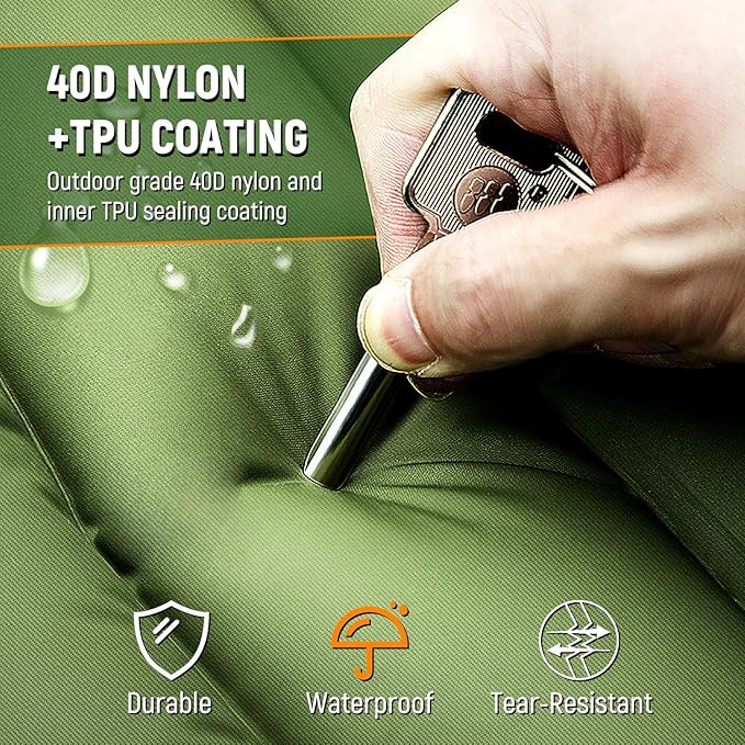 Camping Sleeping Pad Thick 5 Inch Camping Mat with Pillow Built-in Foot Pump Ultralight Inflatable Sleeping Pads for Camping Backpacking Hiking Tent
