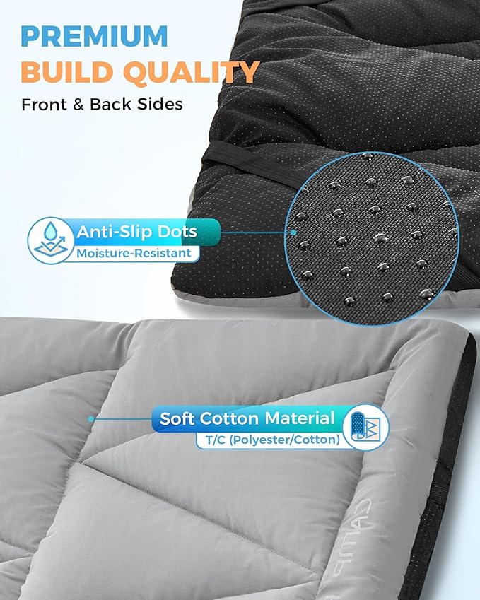 KingCamp Cot Mattress Pad Portable Lightweight Cot Mattress Non-Slip Camping Mat Soft Comfortable Non-Slip Cot Pad for Camp RV Bunk