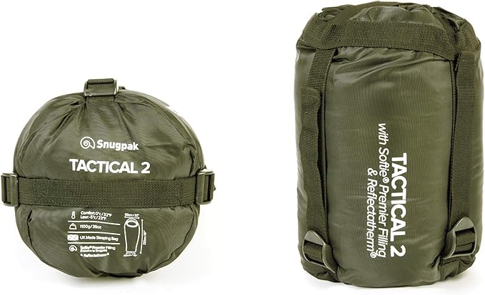 Snugpak Softie Tactical Series Winter Grade Technical Equipment Sleeping Bag Water Resistant and Lightweight for Camping and Hiking