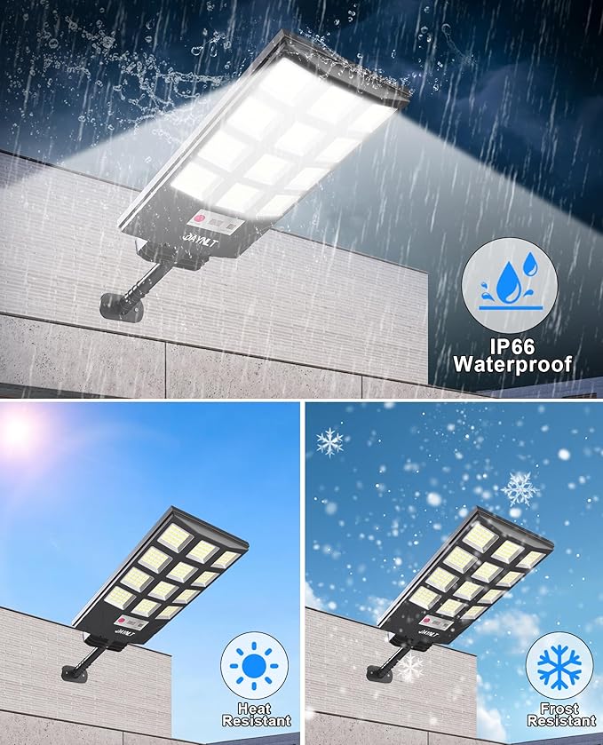 JAYNLT Solar Lights for Outside 5 Lighting Modes Solar Flood Security Light with Motion Sensor &amp Dusk to Dawn&ampRemote 6500K Street Lamps for Yard GardenShop - 1PACK