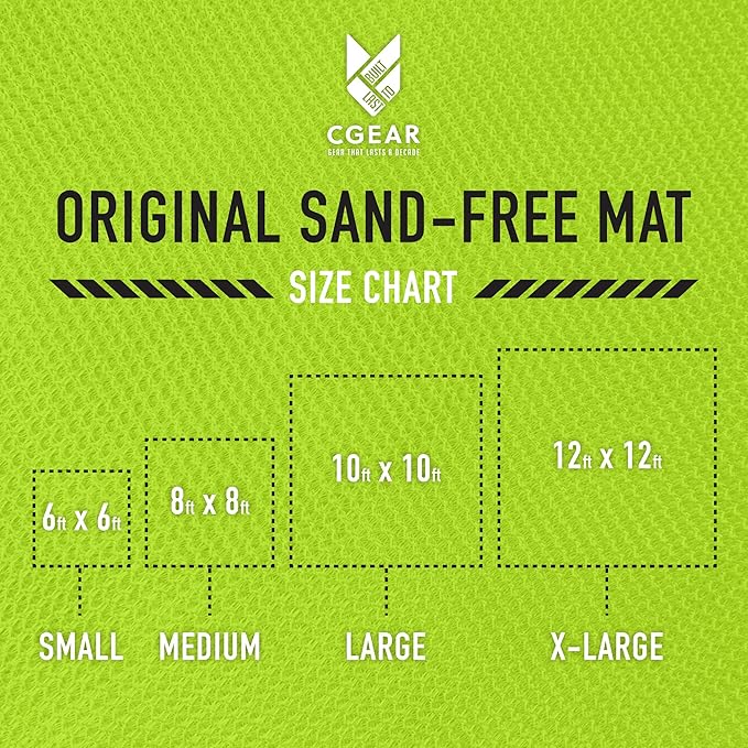 CGEAR Original Sand-Free Outdoor Rug Camping Mat - Water-Resistant &amp Anti-Fade Material - Military-Grade - Reversible Design - Area Rug for Beach RV &amp Picnics - Travel Bag