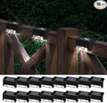 pearlstar Solar Deck Lights16 Pack Step Light Waterproof LED Stair LightsOutdoor Solar Fence Light for Deck StairsStepYardPatioand Pathway (White)Black
