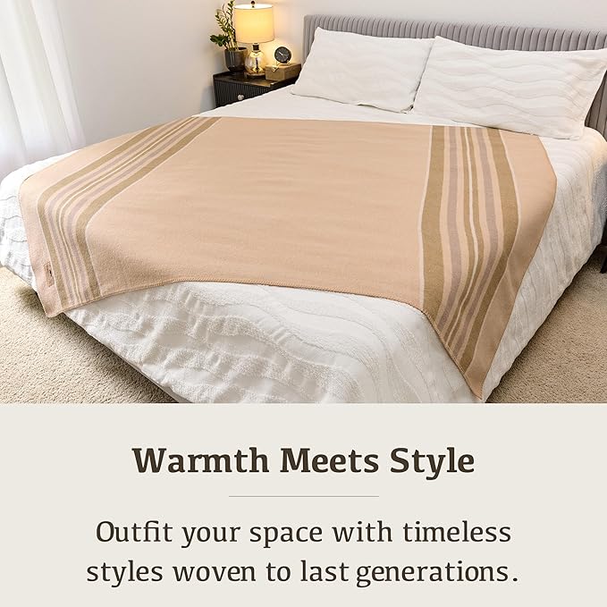 Chubbuck 100% Wool Blanket Camping (60 x 84) - Large Warm Blanket for Camping Emergency Outdoor Concerts and Home Use - Fire Retardant Soft and Warm Blankets for Winter (Badlands)