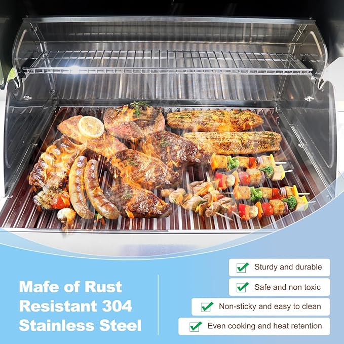 FM4107 Stainless Steel Grill Grates for TEC G-Sport Gas Grill2 Pack Cooking Grid for TEC Grill Parts ﻿