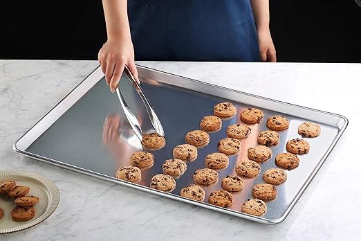 New Star Foodservice Commercial-Grade 18-Gauge Aluminum Sheet Pan/Bun Pan (18 L x26 W x1 H(Full Size) Pack of 12 Measure Oven)