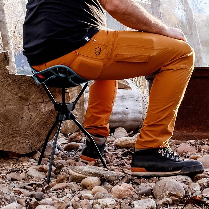 GRAND TRUNK Compass 360° XT Extra Tall Swivel Stool | 20 Portable Camping Seat | 260 lb Capacity | 7000 Series Aluminum Frame Compact Folding Outdoor Stool | Sea Black