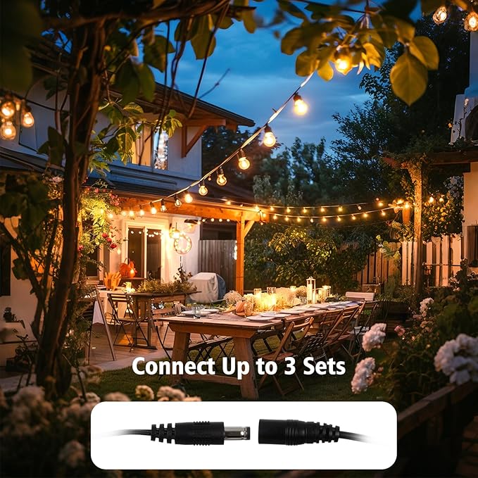 echosari Outdoor String Lights with APP Control 200FT G40 LED String Lights for Outside with 84 Shatterproof Bulbs Hanging Patio Lights for Balcony Apartments Backyard BistroGarden Porch Party