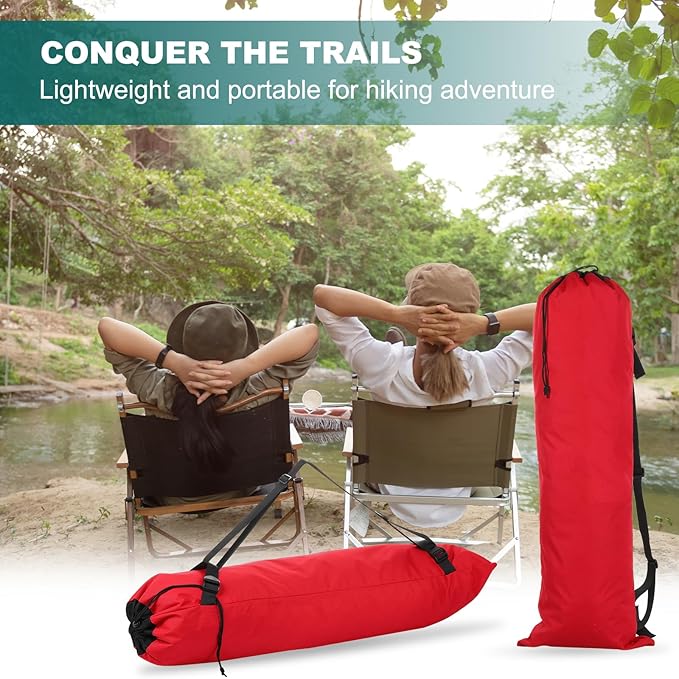 PATIKIL Foldable Camp Chair Replacement Bag 2 Pcs Camping Chairs Folding Chair Carry Bag with Adjustable Shoulder Strap for Outdoor Camping Fishing Storage Red Black