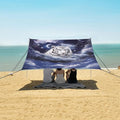 ALAZA Tiger Moon Beach Tent Sun Shelter UPF50+ Protection Beach Shade Canopy w/ 4 Sandbags for Outdoor Camping Fishing Backyard Fun Picnic 10x9 ft