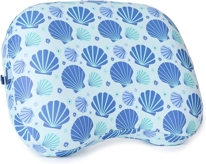 Ballast Beach Pillow – Comfy Durable &amp Compact Stays Put on Windy Beaches with Patented Sand Pouch Inflatable Pillow for Beaches Pools Camping Festivals and Travel (Coastal Shells)