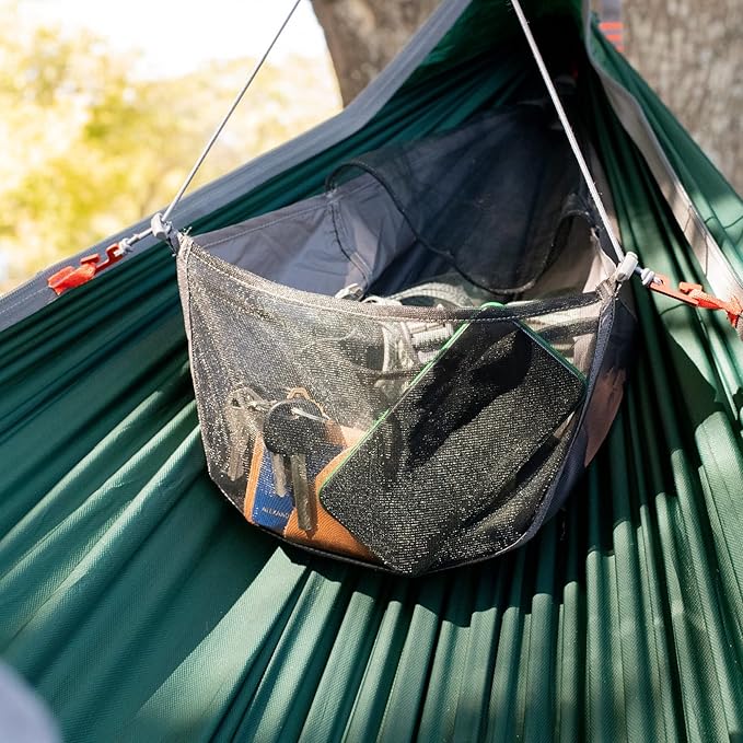 KAMMOK Mantis Hammock All Seasons Mosquito Net Storage Bag Camping Outdoor Activities - Pine Green