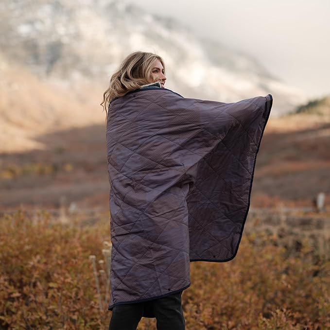 Gravel UltraPak™ Packable Insulated Travel Blanket – Lightweight Outdoor Blanket Water-Resistant Compact 20D Nylon with Snap Closure