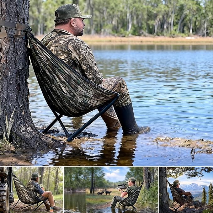 Portable Low Profile Hammock Hunting Seat for Tree Lightweight Foldable Outdoor Chair for Deer Hunting and Outdoor Activities