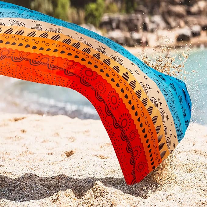 BEW Beach Blanket Waterproof Sandproof Outdoor Picnic Blankets Sand Free for 4 Adults Lightweight Quick Drying Beach Mat for Beach Travel Camping Hiking Boho Beach Essentials Accessories