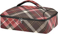 Casserole Carrier Red and Brown Tartan Print Insulated Casserole Carrier for Hot or Cold Food Thermal Lunch Tote for Parties Picnic Travel Carry Bag