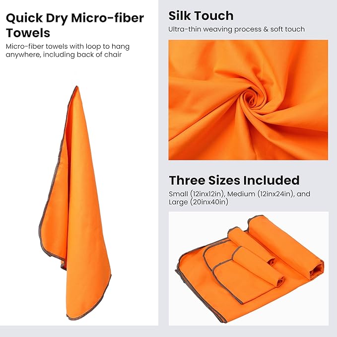 Portable Camping Chair with 3 Towels | Compact Foldable &amp Sturdy - Lightweight Backpacking Chair for Camping Hiking Beach Tailgates and More | 330 Lbs Capacity