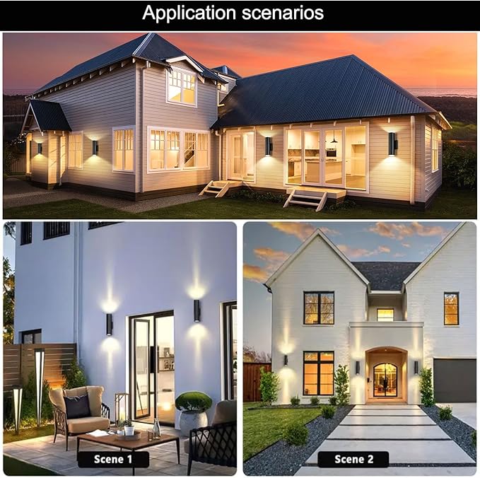 14inch Outdoor LED Wall LightsDay White 4000K 1800LM Up&ampDown Outdoor Wall Light Aluminum Body Waterproof IP65 E26 Base led Porch Light for Wall Patio Garage Garden.