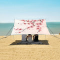 ALAZA Cherry Blossom Pink Flower Beach Tent Sun Shelter UPF50+ Protection Beach Shade Canopy w/ 4 Sandbags for Outdoor Camping Fishing Backyard Fun Picnic 10x9 ft