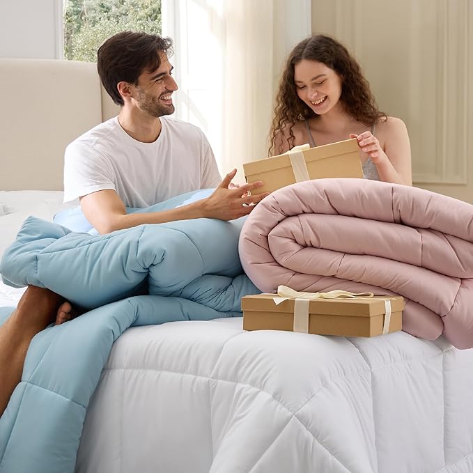 Bedsure Comforter Duvet Insert - Quilted Comforters Oversized King Size All Season Duvet GentleSoft Down Alternative Bedding with 8 Tabs Gifts for Women/Men Black Oversized King 116 x 98 Inches