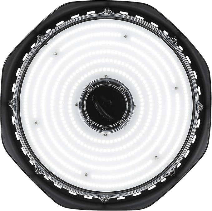 JONATHAN Y JYL9801A 12 in. 200-Watt Integrated LED High Bay Indoor/Outdoor UFO Light with 26000 Lumens 5000K Black
