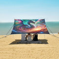 ALAZA Dragon Nebula Beach Tent Sun Shelter UPF50+ Protection Beach Shade Canopy w/ 4 Sandbags for Outdoor Camping Fishing Backyard Fun Picnic 10x9 ft