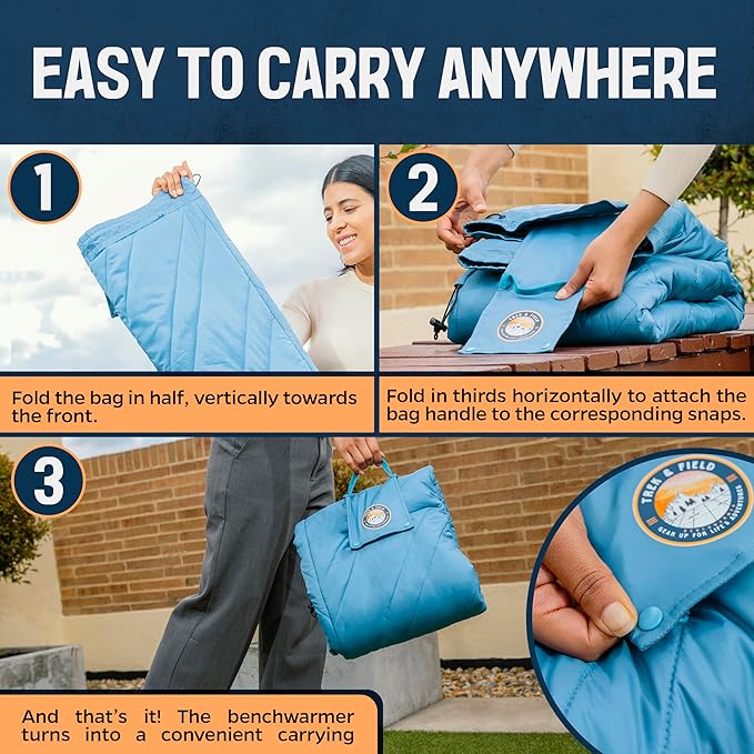 TREK &amp FIELD Wearable Stadium Blanket - Wind &amp Water-Resistant 54″ Weatherproof Outdoor Blanket for The Lower Body Perfect for Sports Outdoor Events Camping &amp Travel Soft &amp Warm -