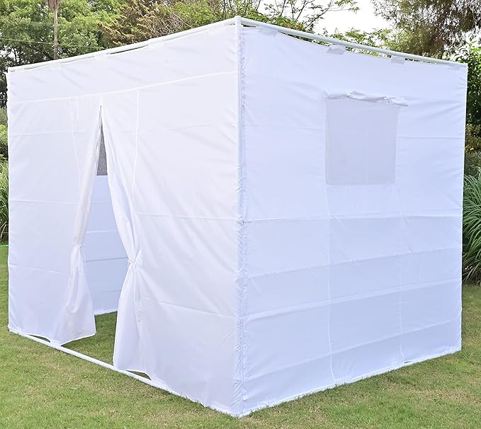 SUKKOT HADAR Large 8x10 Adjustable Sukkah Set with Sidewalls Adjustable up to 14 Sizes Kosher Certified Easy to Assemble (Adjustable 8x10)