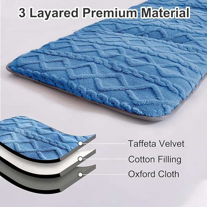 Folding Camping Cot Pad - Portable &amp Comfortable Outdoor Sleeping Mat with Elastic Strap Lightweight Waterproof Bottom Mattress Pad