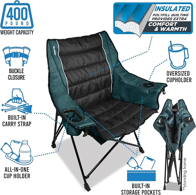 Kijaro Quilted Club Chair - Jasper Green