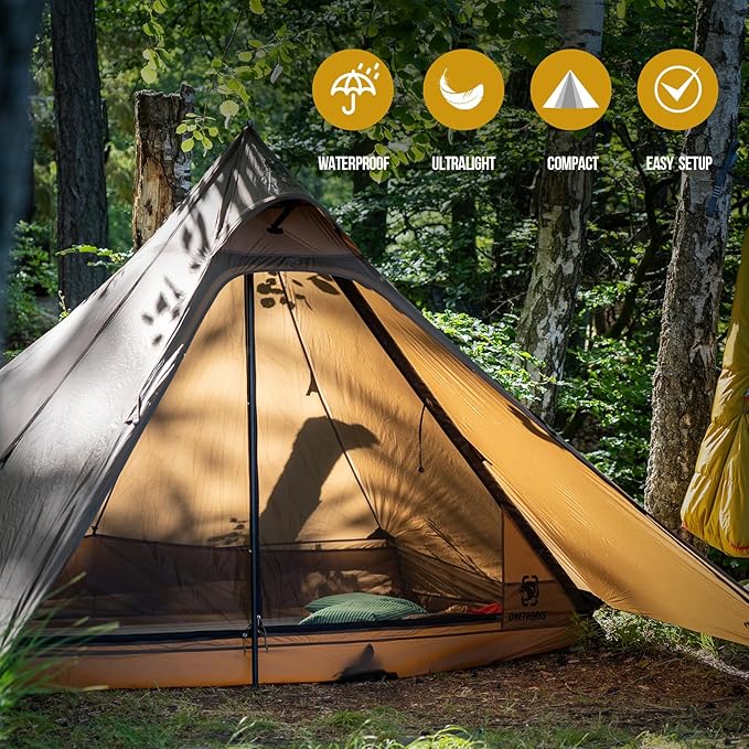 OneTigris Tetra Ultralight Tent Upgraded 1-2 Person Waterproof 3 Season Ideal for Camping Hiking Trekking Backpacking Bushcraft