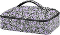 Casserole Carrier Leopard Print Pattern with Purple ButterfliesInsulated Casserole Carrier for Hot or Cold Food Thermal Lunch Tote for Potluck Parties Picnic Fits 9 x 13 Inches Baking Dish