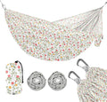 ALAZA Little Rose Flower Floral Camping Hammocks Single or 2 Person 500 lbs Portable Parachute Travel Hammock w/Tree Straps for Hiking Backpacking Indoor Outdoor