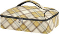 Casserole Carrier Yellow and Brown Tartan Print Pattern Insulated Casserole Carrier for Hot or Cold Food Thermal Lunch Tote for Parties Picnic Travel Carry Bag