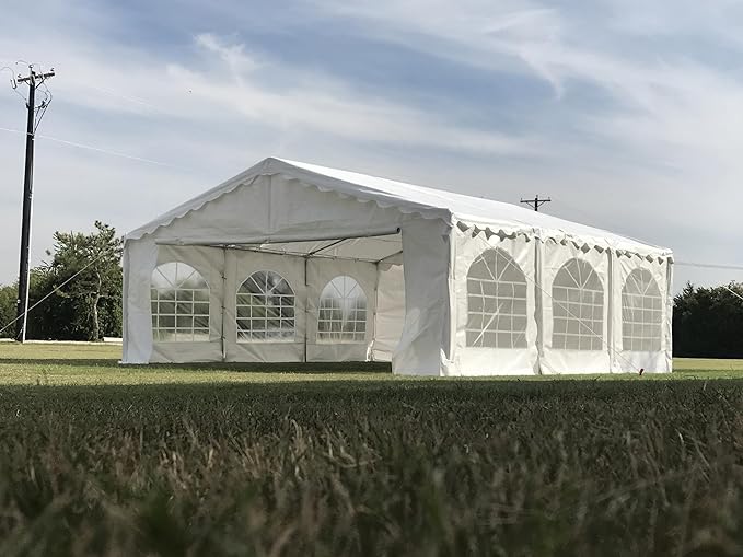 DELTA 20'x16' Budget PE Party Tent Free 1 Long Bag + 1 Short Bag Tents for Partiescarpas para FiestasGalvanized Gazebo Wedding Tent Canopy Big Tents Carport Outdoor Event Shelter