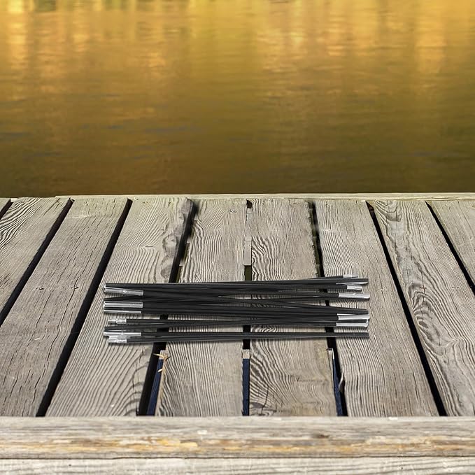 Camping Tent Poles 2pcs Fiberglass Tent Support Rods 3.2m 7-Section Thickened 8mm Shelter Poles for Backpacking Hiking Outdoor Camping