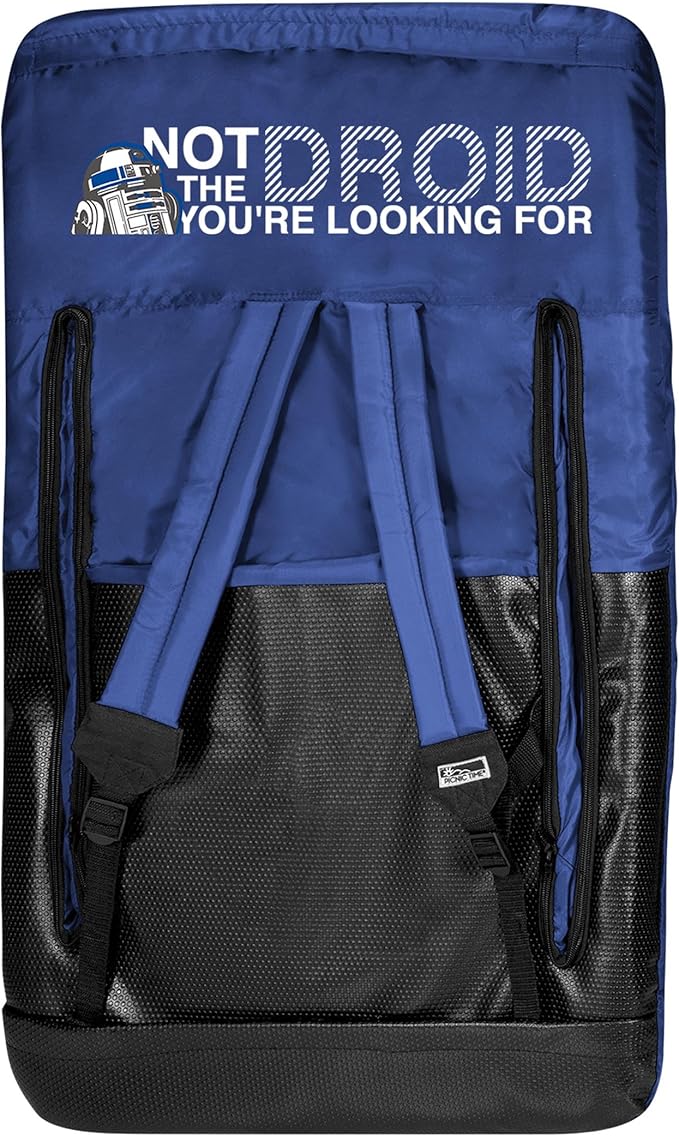 PICNIC TIME Star Wars R2-D2 Ventura Reclining Stadium Seat with Back Support Portable Bleacher Floor Beach Chair with Cushion Backpack Straps (Navy Blue)
