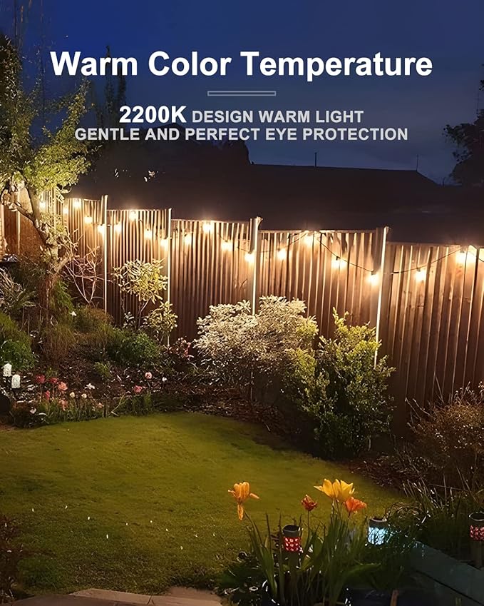 Lightdot LED Outdoor String Lights 300FT Patio Lights with 96 Shatterproof ST38 Vintage Edison Bulbs Outside Hanging Light Waterproof for Porch Deck Garden Backyard Balcony Dimmable- ETL Listed
