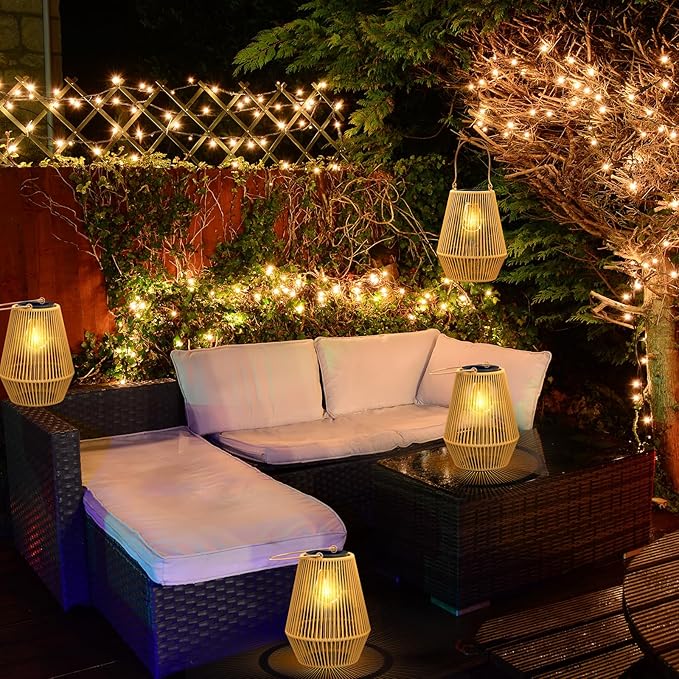Solar Lanterns KagoLing Solar Lanterns Outdoor Waterproof Hanging Solar Lights Outdoor Waterproof Solar Lamp Lights for Outside GardenYardPatioPorchTreesLawnPathway Decor Gifts for Women Mom